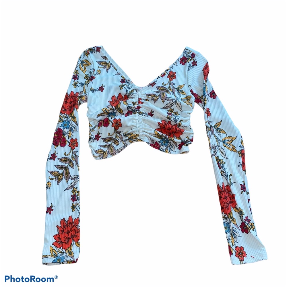 floral rouched top